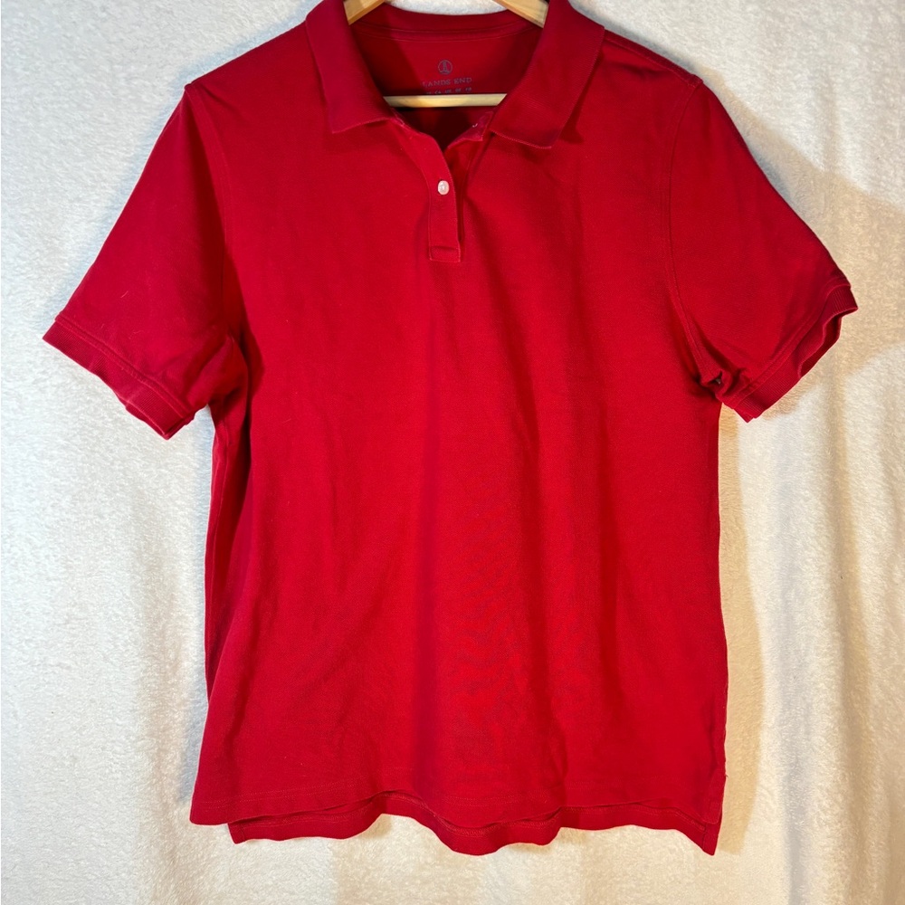 Lands' End Red Polo Short Sleeve Shirt
